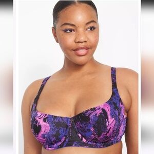 Cacique by Lane Bryant Microfiber Scoop Balconette Bra | Marble Purple | 40J